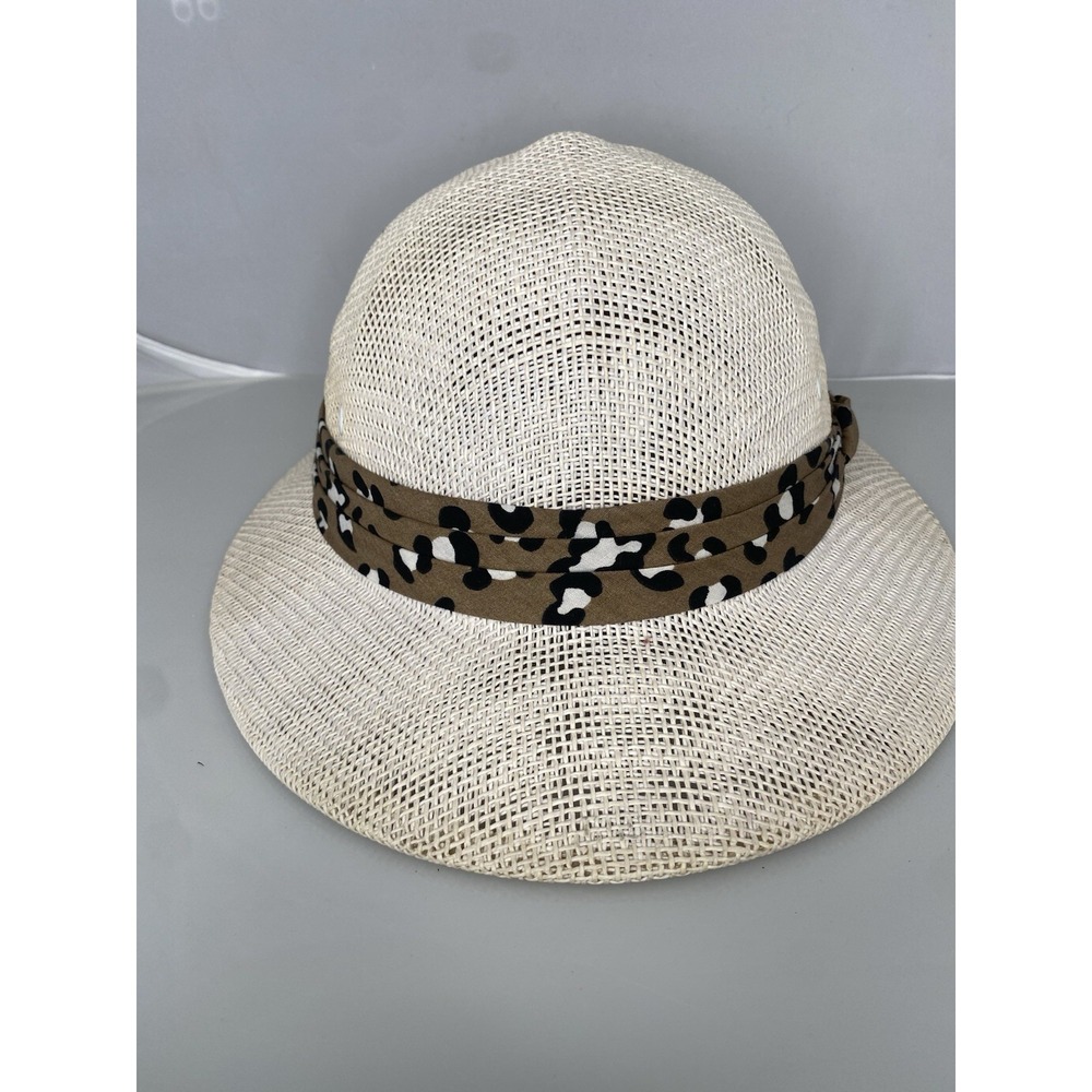 Billie Ross of the Palm Beaches Pith Helmet Safari Sun Hat Beige Hard Shell